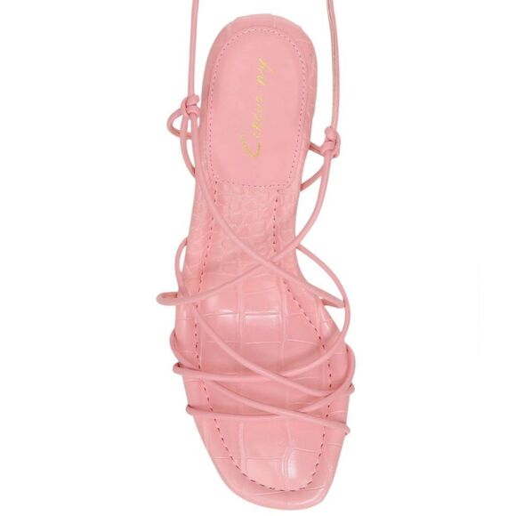 NWT CIRCUS NY BY SAM EDELMAN PINK BLANCHE LACE-UP SANDAL HEELS WOMENS SIZE 8 - Picture 5 of 11